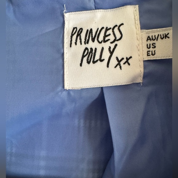Princess Polly Mrs Nancy Blazer blue check plaid print - Picture 10 of 11